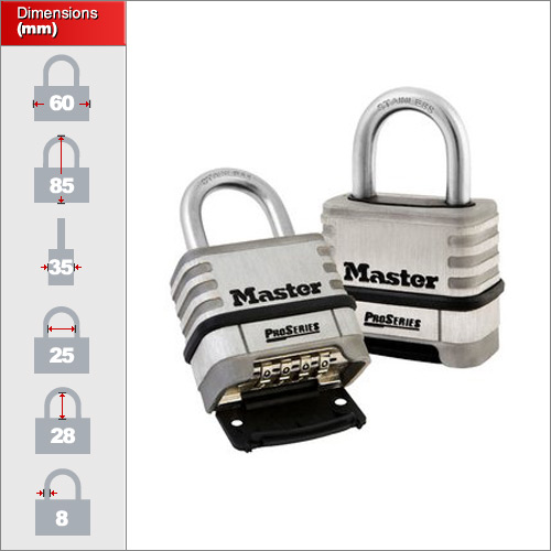 MASTER PROSERIES STAINLESS STEEL COMBINATION PADLOCK 1174D – The Lock Shop