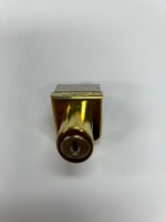 Glass door cabinet lock for single hinged doors Polished Brass