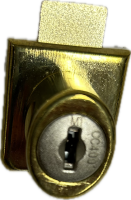 Glass door cabinet lock for single hinged doors Polished Brass 2