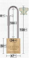 Abus 83/45 Brass Padlock 100mm High Shackle
