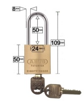 Restricted Ilco IP9 Key Abus Padlock 83/45 Extended 50mm Shackle