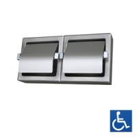 Hooded Satin Stainless Twin Toilet Roll Dispenser