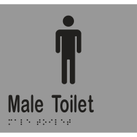 Male Toilet Braille Sign in Stainless Steel