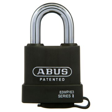 ABUS Extreme Series Premium Weatherproof Rekeyable Padlock with 63mm Black Covered Hardened Steel Body and 36mm Hardened Steel Shackle  83WP/63