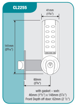 Codelocks CL2255 Electronic Tubular Mortice Latch Lock 2