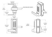 Gatemaster Single Sided digital gate lock left handed for 40-60mm metal frames with Lever handles 4