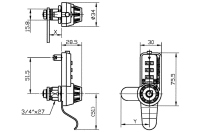 Atlas Lock 7440 Silver Combination Cam Lock 5